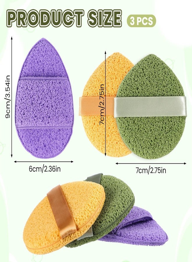Zelphvt 3 PCS Facial Sponges for Washing Face Reusable Soft Facial Sponges Exfoliating Sponge for Face Spong for Washing Makeup Removal, Travel Friendly Daily Cleansing Faces Scrubber - Image 2